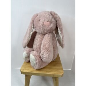 Spark Create Imagine Soft Floppy Rattle Bunny Plush Stuffed Animal 15" Rose Pink